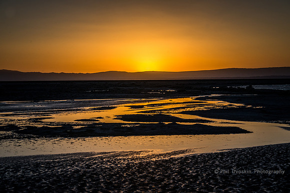 Sunset at the salt flats, Chile